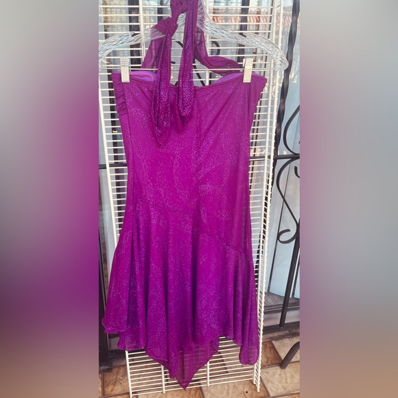 Speechless Sparkly Raspberry Dress Midi Cocktail Party Prom - Picture 4 of 11